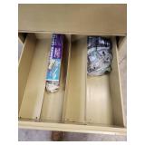 5-Drawer Metal Filing Cabinet with Assorted Tools and Leatherworking Supplies