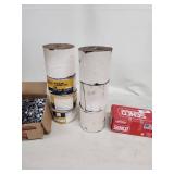 Construction Hardware Lot: Ulti-Flash Tape, Senco and Hitachi Fasteners, Mounting Clips