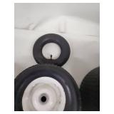 Assorted Utility Wheels and Tires with Rims - Set of 9