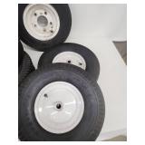 Assorted Utility Wheels and Tires with Rims - Set of 9