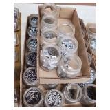 Assorted Metal Fasteners and Hardware in Jars with Rotating Organizer