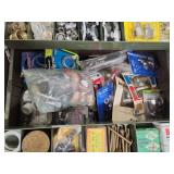 Metal Toolbox with Assorted Plumbing Parts and Fittings