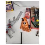 Collection of Assorted Woodworking and Bench Clamps with Black & Decker Portable Vise