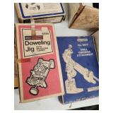 Collection of Vintage Router and Drill Attachments, Guides, and Jigs