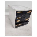 Metal Hardware Organizer Cabinet with Assorted Fasteners and Parts