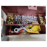 Leatherworking and Grommet Tool Lot with Electric Shear, Snaps, Punches, and Hardware