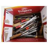 Extensive Collection of Woodworking Chisels, Punches, and Hand Tools