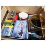 Large Mixed Lot of Nails Screws and Hardware in Storage Crate