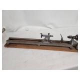 Vintage Metal Mini Lathe on Wooden Base