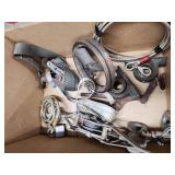 Group of Heavy Duty Pulley Blocks, Ratchet Straps, and Steel Cables