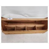 Wooden Tool Carrier Box with Compartments and Handle