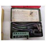 Assorted Workshop Tool Sets Including Tap and Die Set, Forstner Bit Set, Gasket Punch Set, and Vibra Engraving Tool