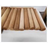 Set of 16 Wood Dowels and Blanks, 2 Inch Diameter, 19 Inch Length