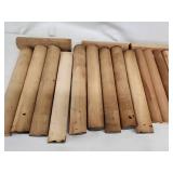 Set of 16 Wood Dowels and Blanks, 2 Inch Diameter, 19 Inch Length