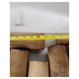 Set of 16 Wood Dowels and Blanks, 2 Inch Diameter, 19 Inch Length
