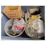 Large Assortment of Electrical Parts, Outlets, and Lamp Components