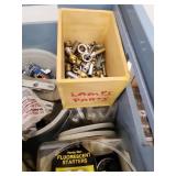 Large Assortment of Electrical Parts, Outlets, and Lamp Components