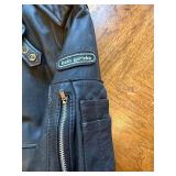 Hein Gericke Black Leather Bomber Jacket Size 40 with Quilted Lining