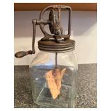 Vintage Dazey Churn No. 60 Glass Butter Churn with Metal and Wood Handle