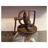 Vintage Dazey Churn No. 60 Glass Butter Churn with Metal and Wood Handle