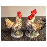 Homco Porcelain Rooster and Hen Figurines, Made in Japan