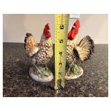 Homco Porcelain Rooster and Hen Figurines, Made in Japan