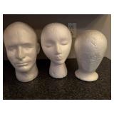 Set of 4 Styrofoam Mannequin Heads