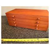 Wooden Art Supply Chest with Pastels, Pencils, Markers, and Brushes