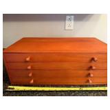 Wooden Art Supply Chest with Pastels, Pencils, Markers, and Brushes