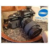 Minolta XE-7 Film Camera Bundle with Lenses, Vivitar Accessories, and Leather Bags
