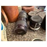 Minolta XE-7 Film Camera Bundle with Lenses, Vivitar Accessories, and Leather Bags