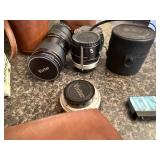 Minolta XE-7 Film Camera Bundle with Lenses, Vivitar Accessories, and Leather Bags