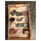 Vintage Boxed Collection of 12 Mineral and Rock Specimens