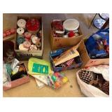 Holiday and Craft Supplies Collection with Ribbons, Wrapping Paper, Pinecones