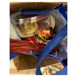 Holiday and Craft Supplies Collection with Ribbons, Wrapping Paper, Pinecones