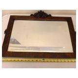 Vintage Rectangular Wall Mirror with Ornate Carved Wood Frame