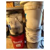 Group of Used Plastic Utility Buckets Assorted Brands and Sizes