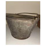 Great North American Railway Antique Metal Ash Bucket with Lid and Handle