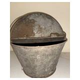 Great North American Railway Antique Metal Ash Bucket with Lid and Handle