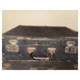 Pair of Vintage Leather Suitcases with Green Lining and Tanners Council Cowhide