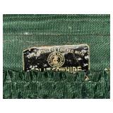 Pair of Vintage Leather Suitcases with Green Lining and Tanners Council Cowhide