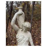 Cast Stone Garden Statue of Lady with Water Jug Approx. 5 Feet Tall