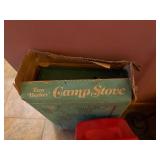 Coleman Two Burner Camp Stove with Original Box and Red Carry Case