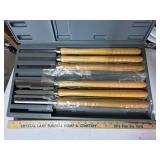 Pittsburgh 8 Piece Wood Lathe Turning Tool Kit with Delta Case