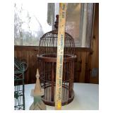 Lot of 3 Decorative Birdcages and Rustic Birdhouse