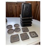 Lot of furniture risers and two sets of furniture floor protectors