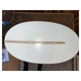 White Oval Wood Coffee Table with Cabriole Legs