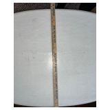 White Oval Wood Coffee Table with Cabriole Legs