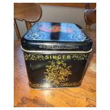 Singer 99K Vintage Sewing Machine with Decorative Tin and Accessory