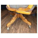 Wood Dining Table with 4 Rolling Chairs